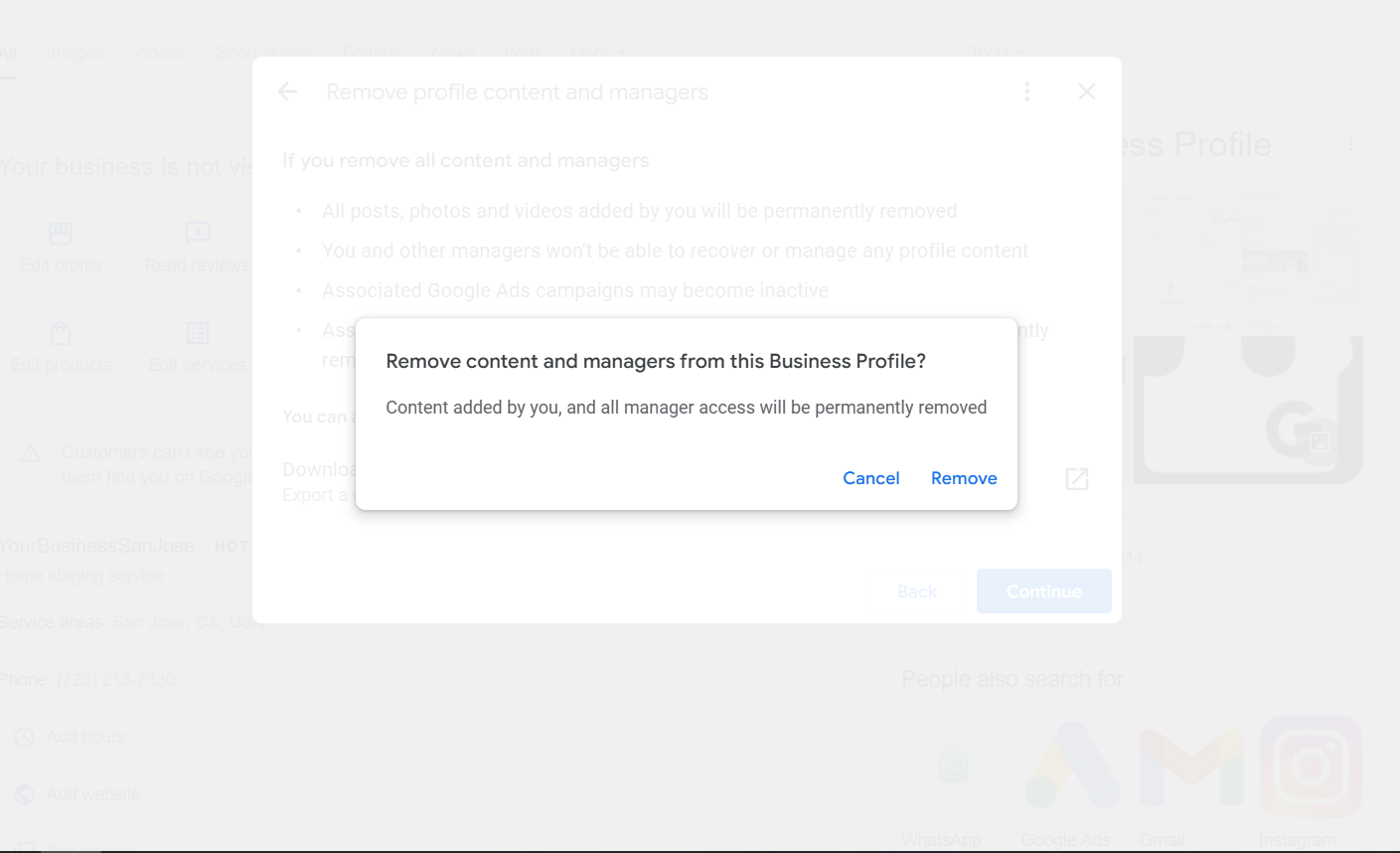 how to remove business from google step 5b