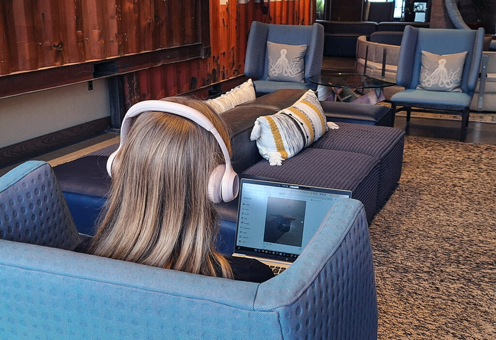 A girl at the computer