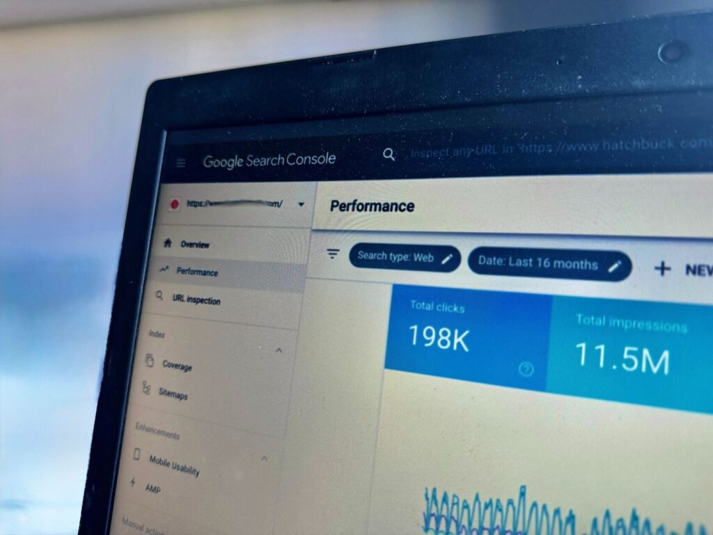 SEO statisctics shows on screen