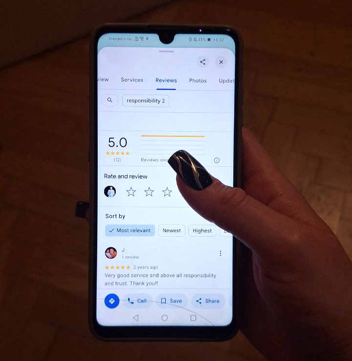 a phone with GBP improve google reviews