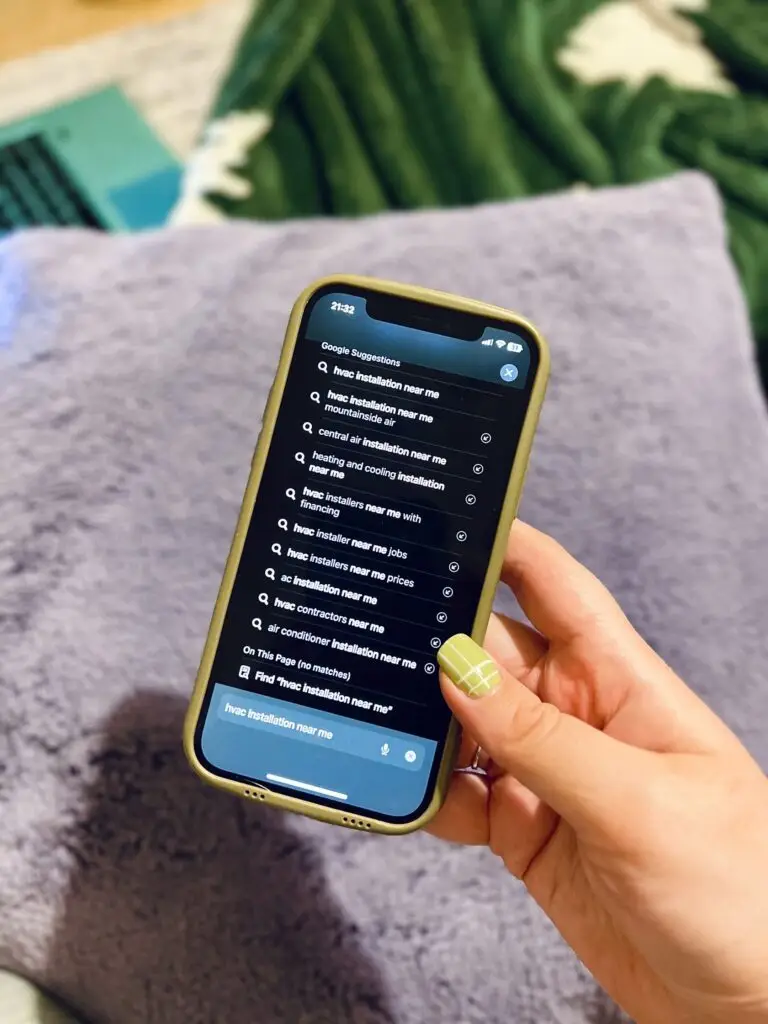 yelp for home services: a phone with hvac search